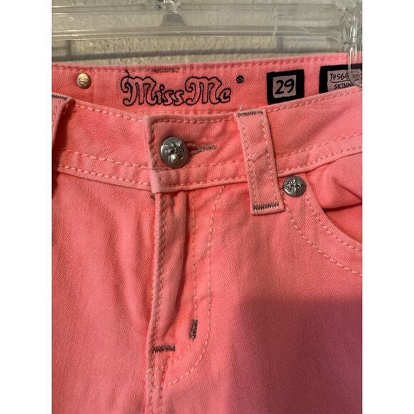 Miss Me Jeans Neon Womans Size 29 Skinny Pants Inseam 33 Rise 10 Bling - Picture 9 of 11